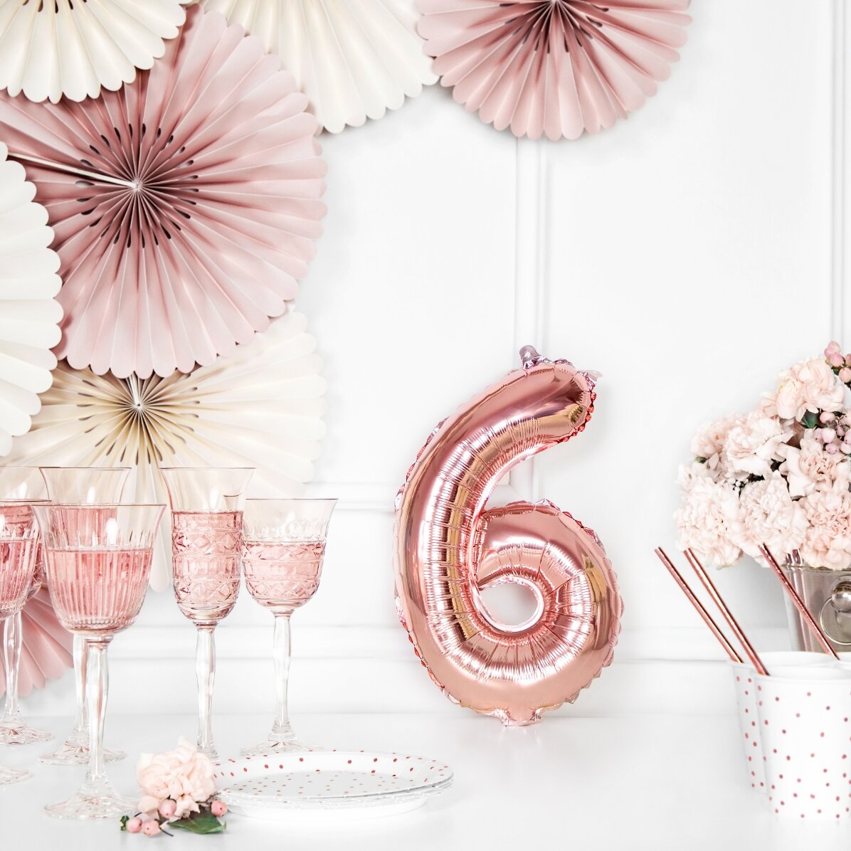 Palloncini - Numeri rosa 35 cm