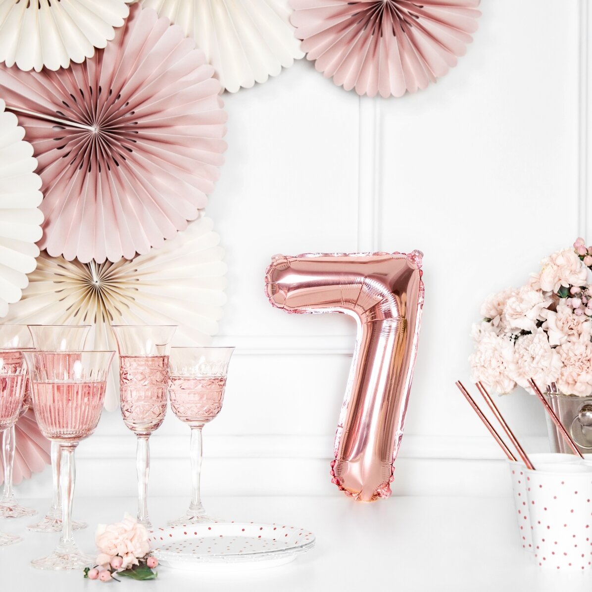 Palloncini - Numeri rosa 35 cm