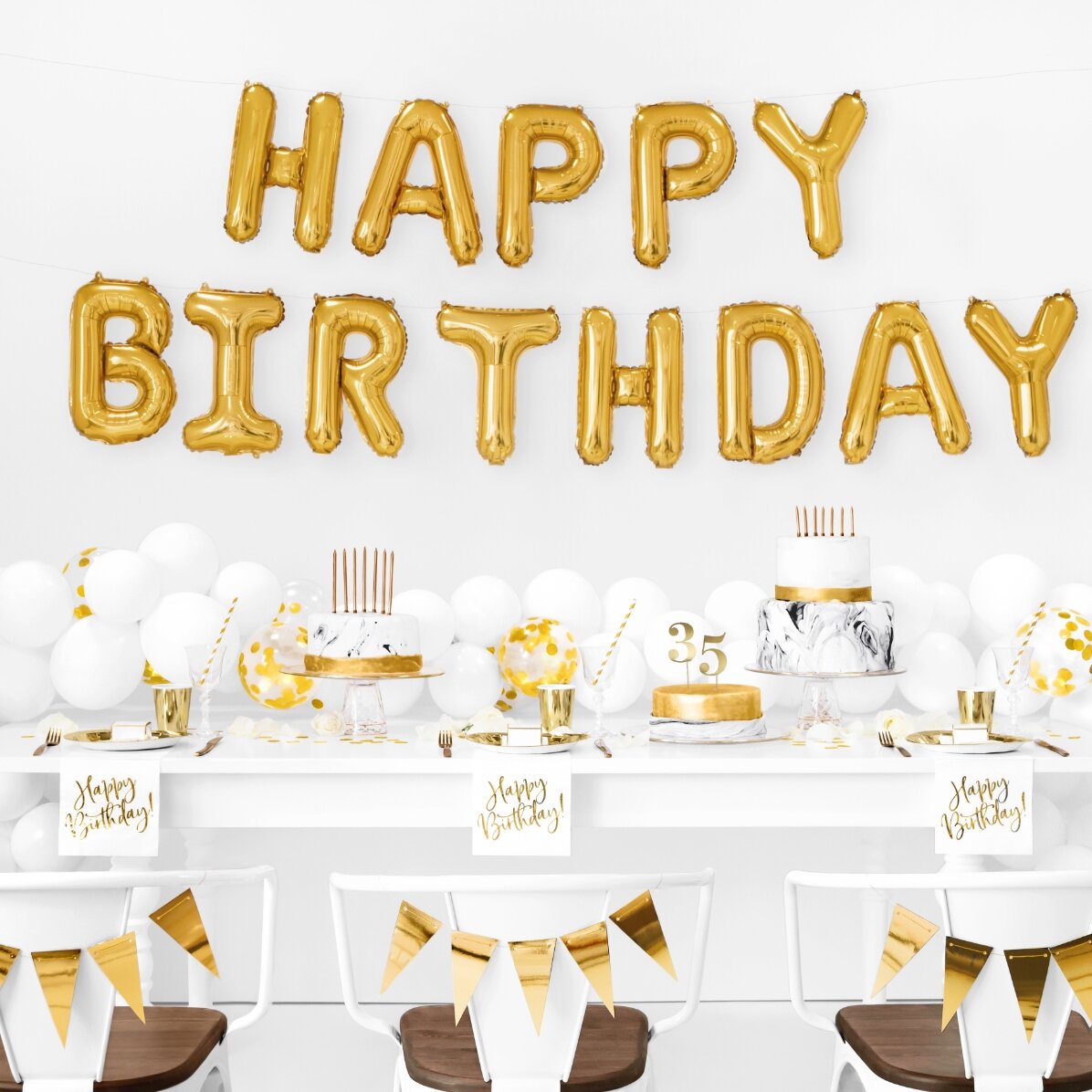 Palloncino - Happy Birthday Flowers