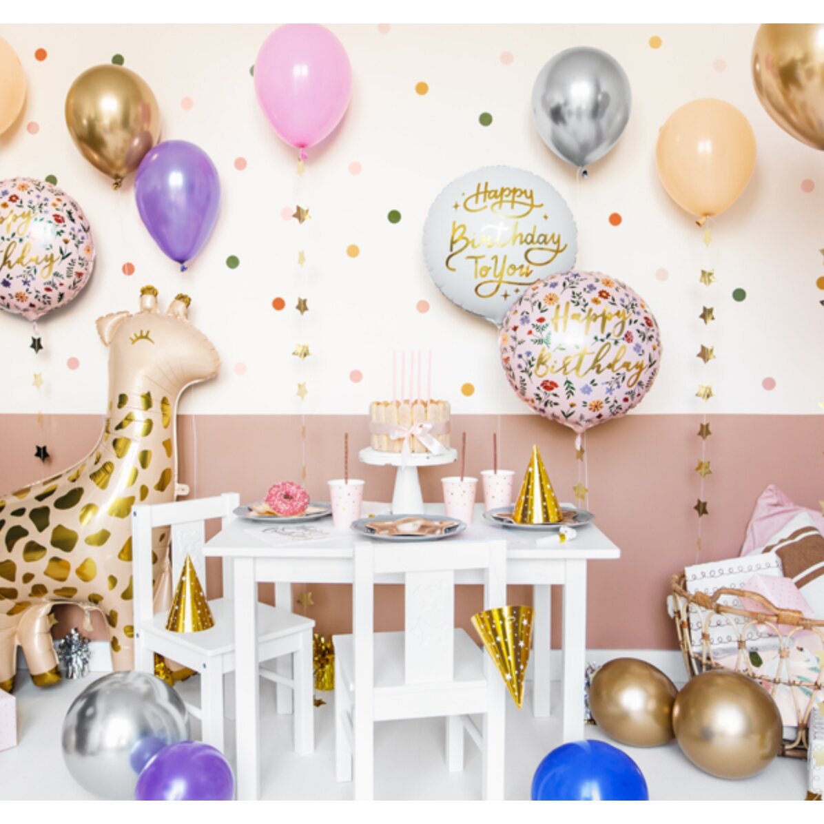Palloncino - Happy Birthday Flowers