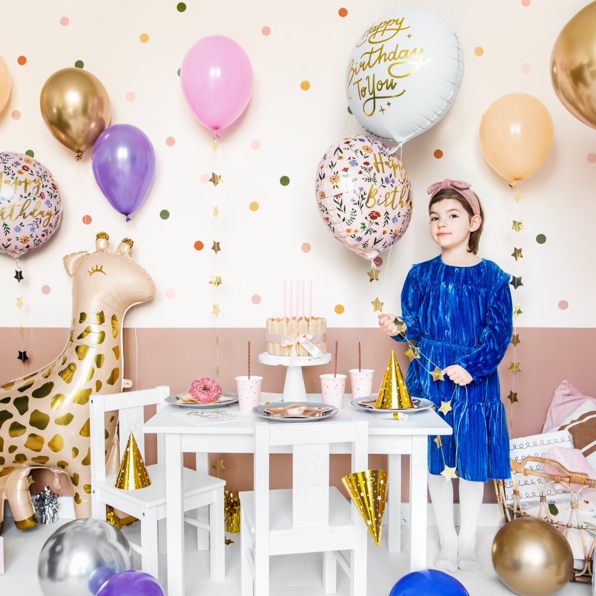Palloncino - Happy Birthday Flowers
