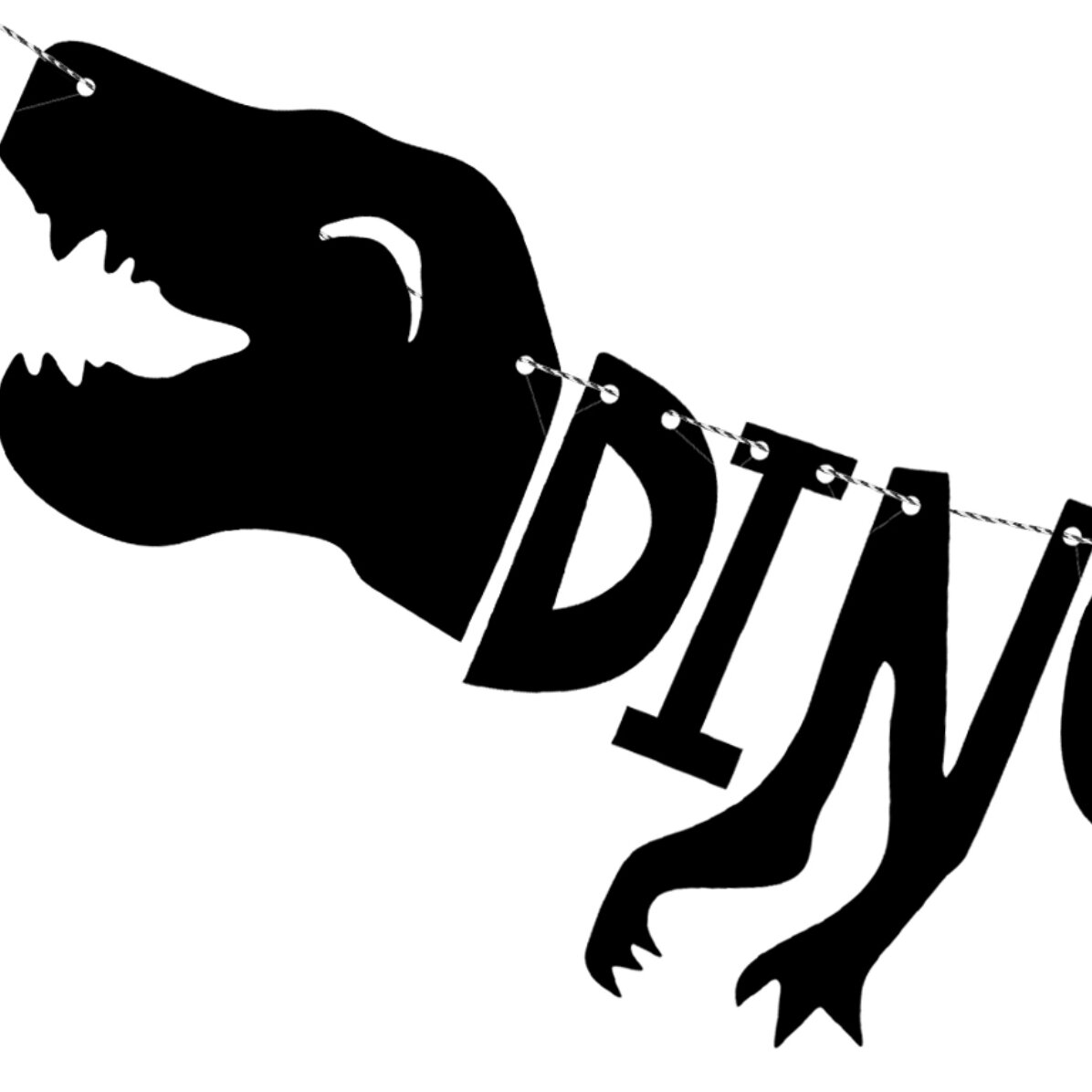 Banner “Dino Party” con i dinosauri