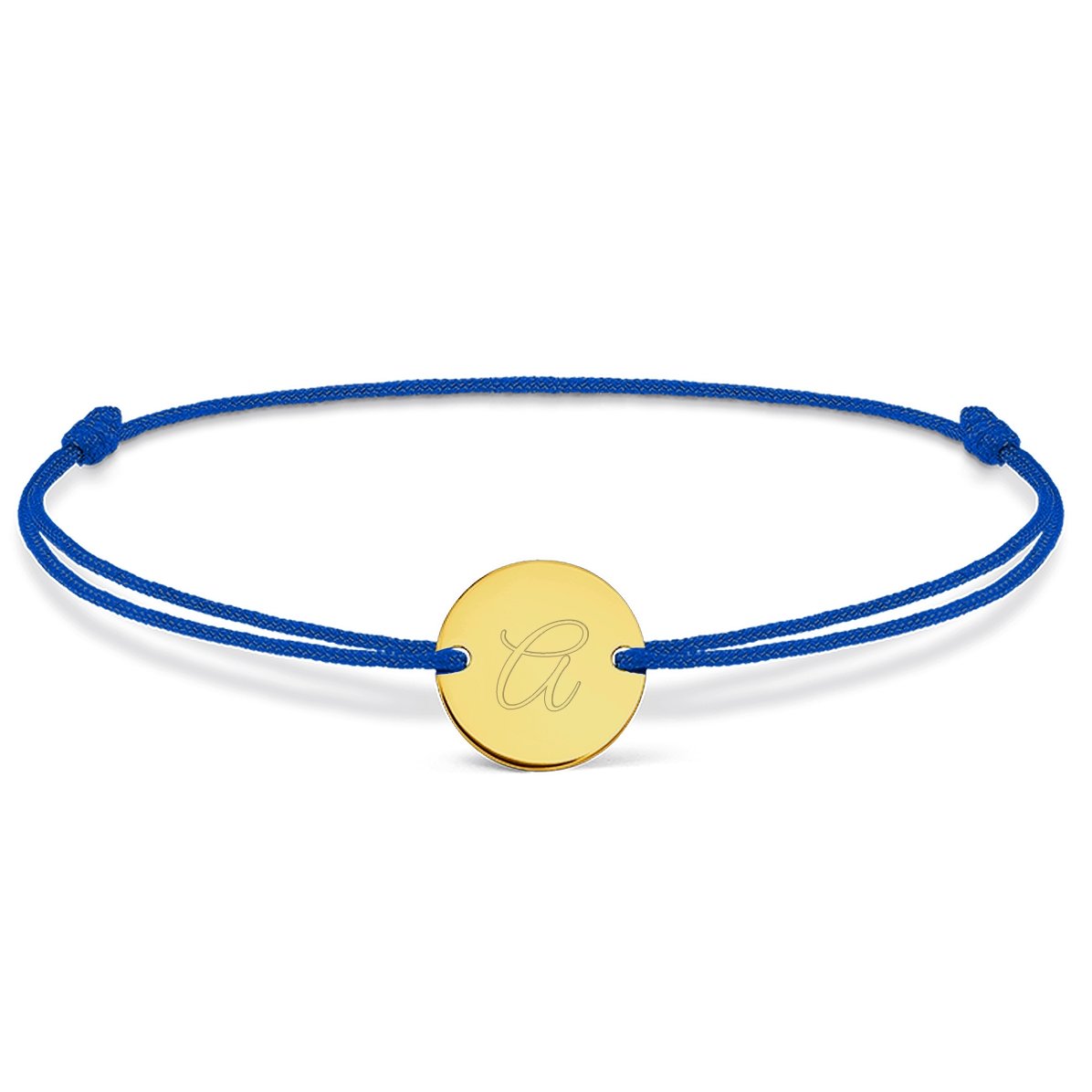 Personalised cord bracelet - 10 mm bead - 14k gold - initial model 3