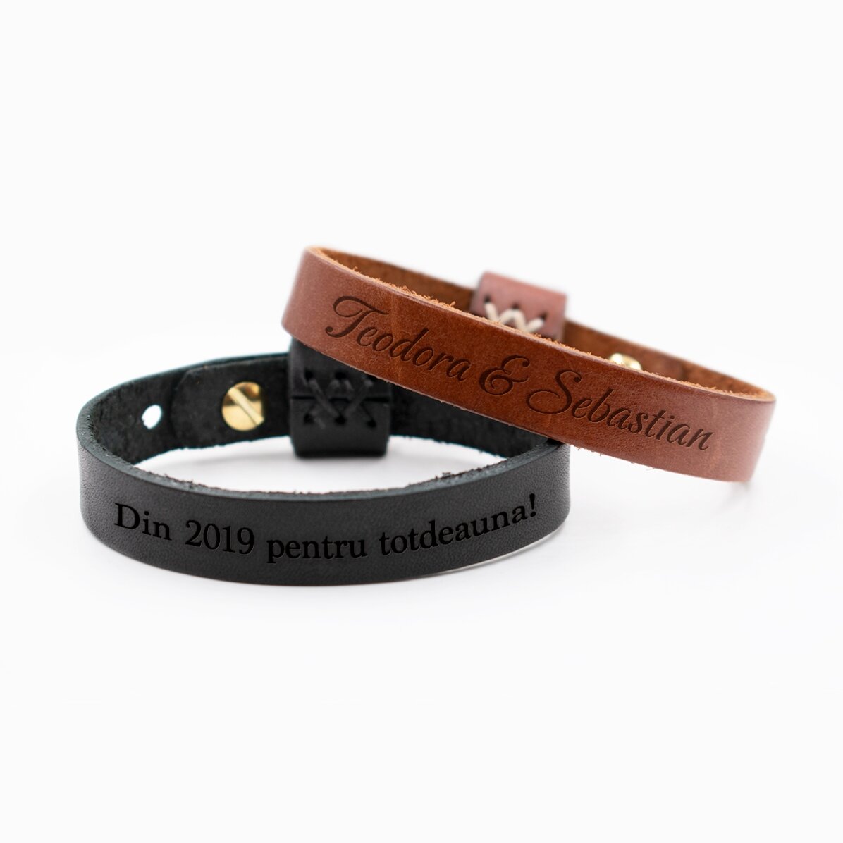 Braccialetto in pelle personalizzato con messaggio