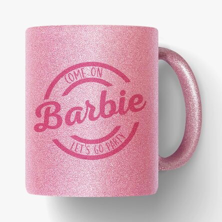 Personalised glitter mug with name - Barbie
