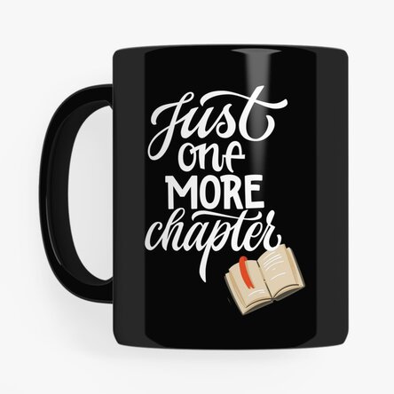 Personalised black mug with your text and name - One more chapter
