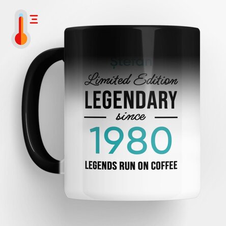 Personalised heat-sensitive mug with text - Legendary
