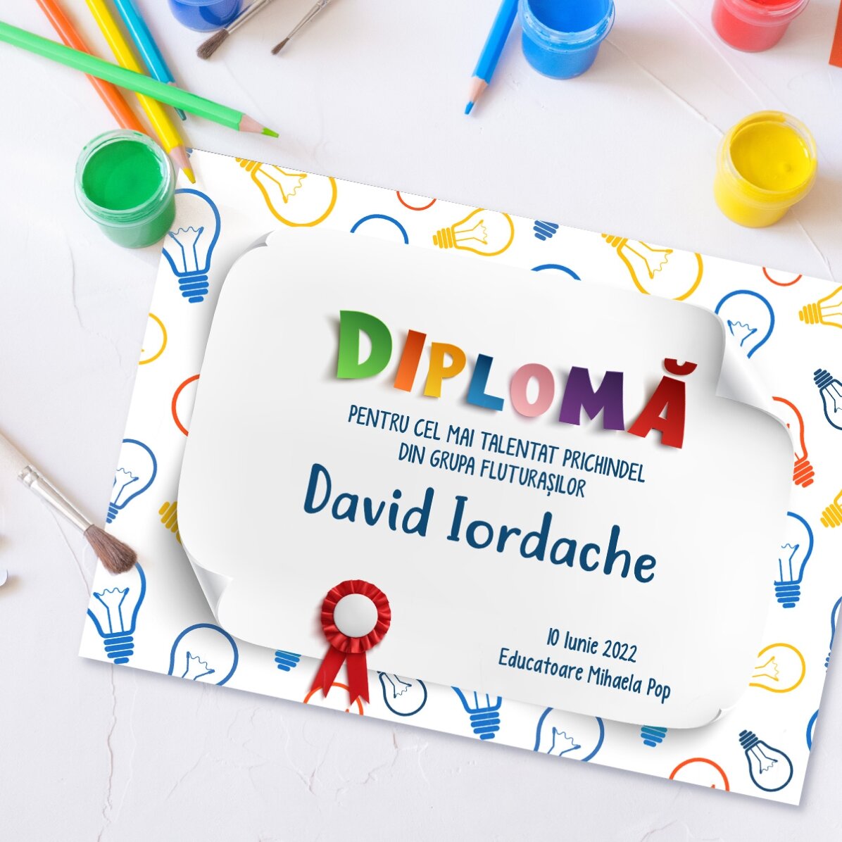 Diploma personalizzato con testo