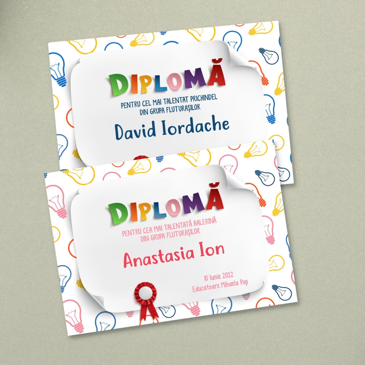 Diploma personalizzato con testo