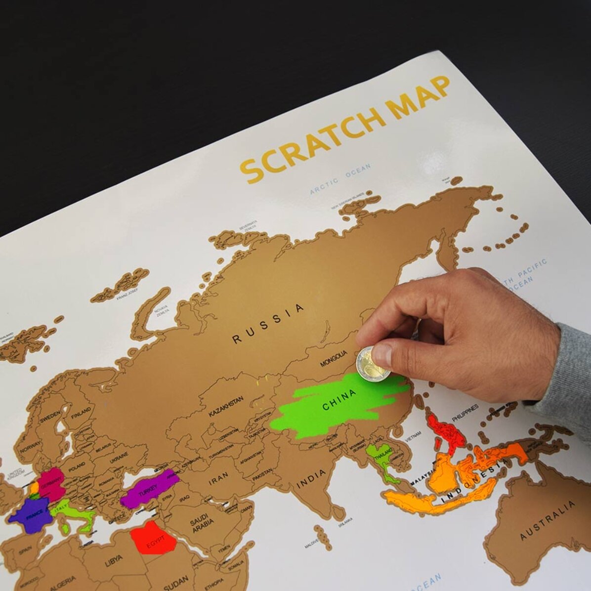 Mappa del mondo da grattare