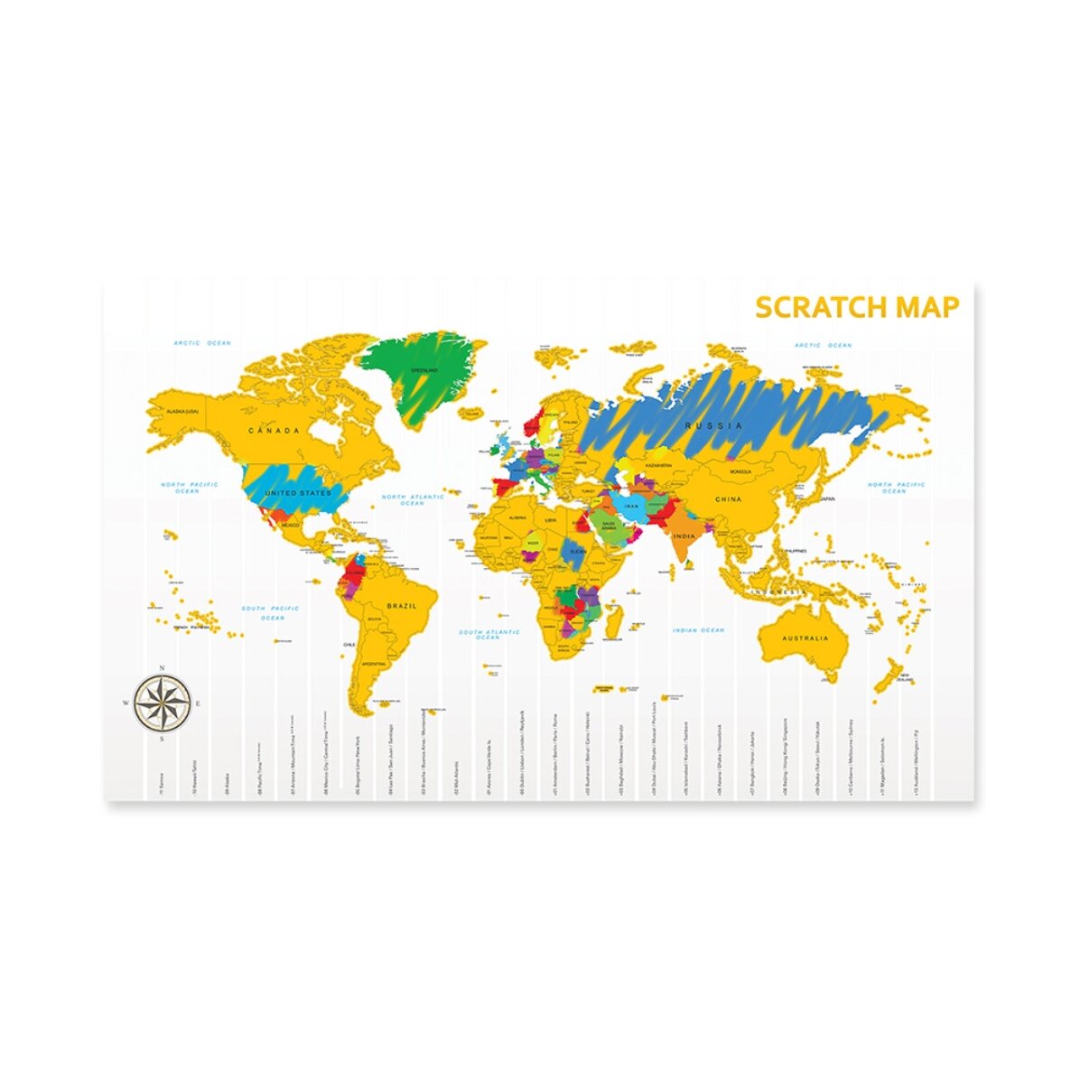 Mappa del mondo da grattare