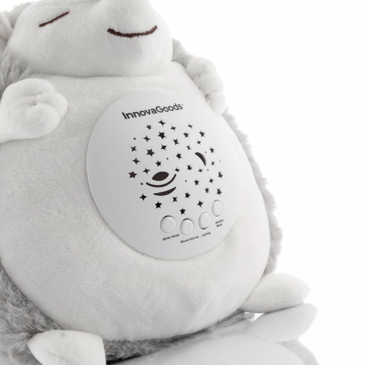 Giocattolo di peluche a forma di riccio con proiettore di luci e suoni