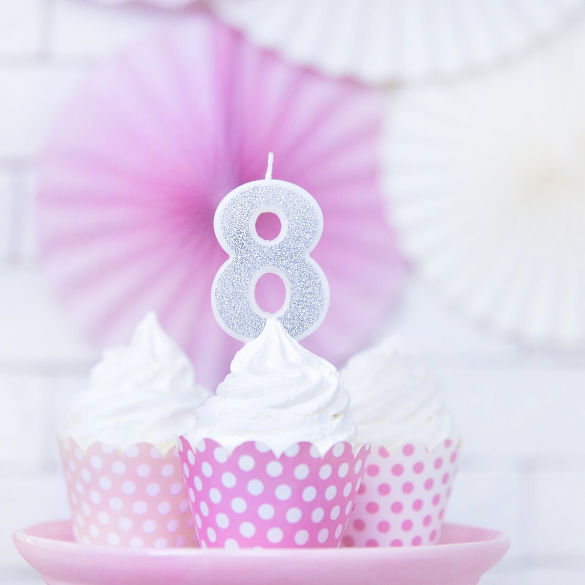 Candeline per torte - Numeri argentati da 7 cm
