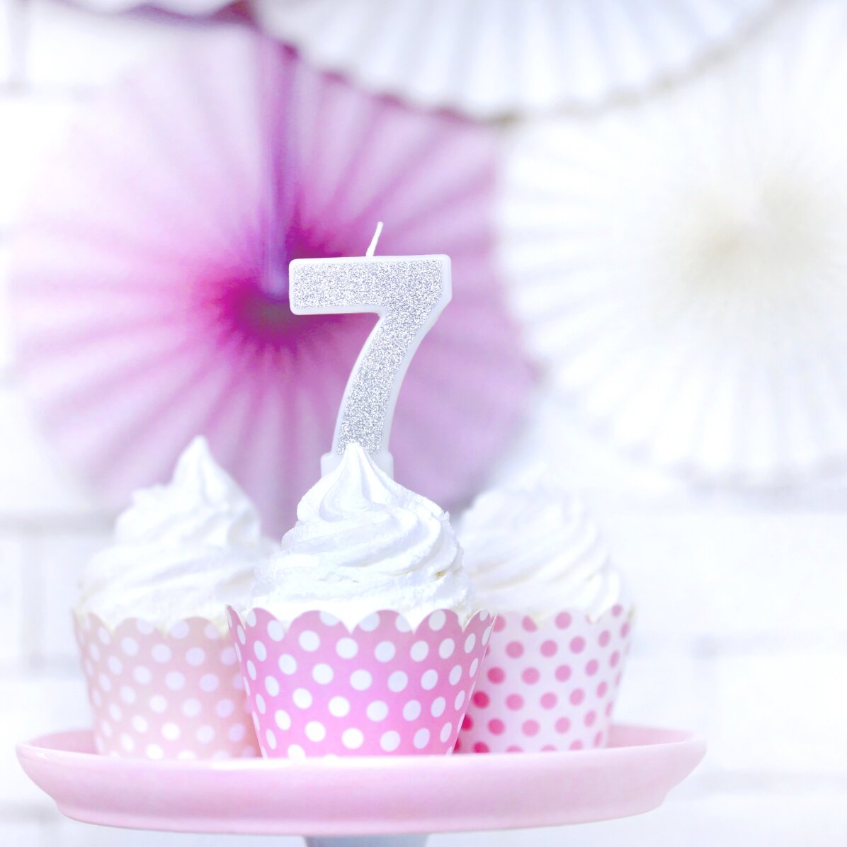 Candeline per torte - Numeri argentati da 7 cm