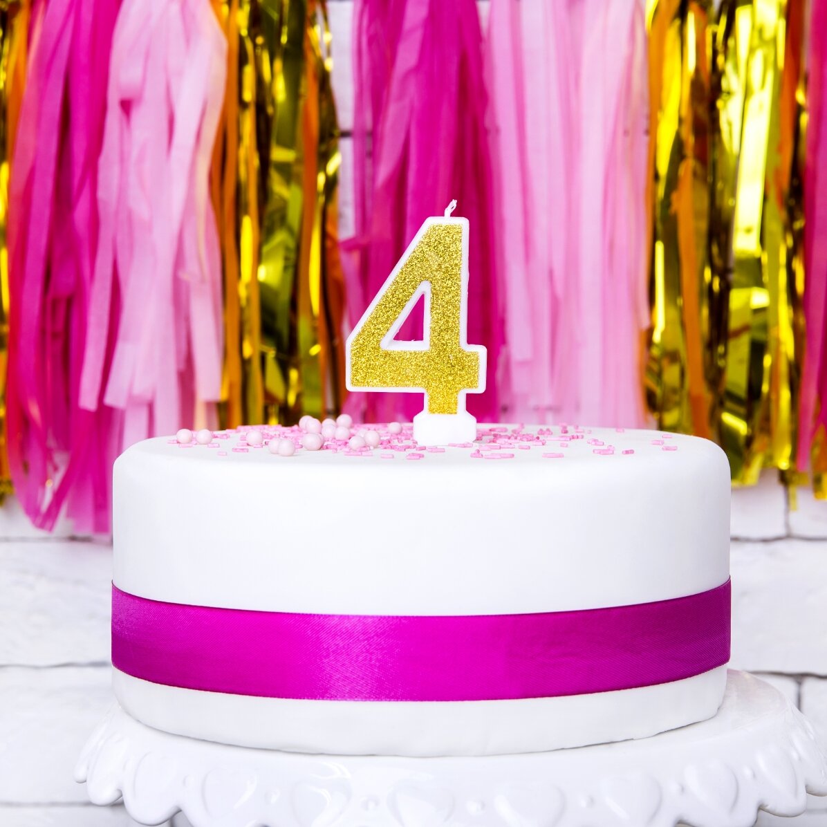 Candeline per torte - Numeri dorati da 7 cm