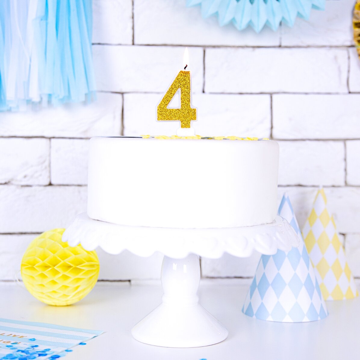 Candeline per torte - Numeri dorati da 7 cm