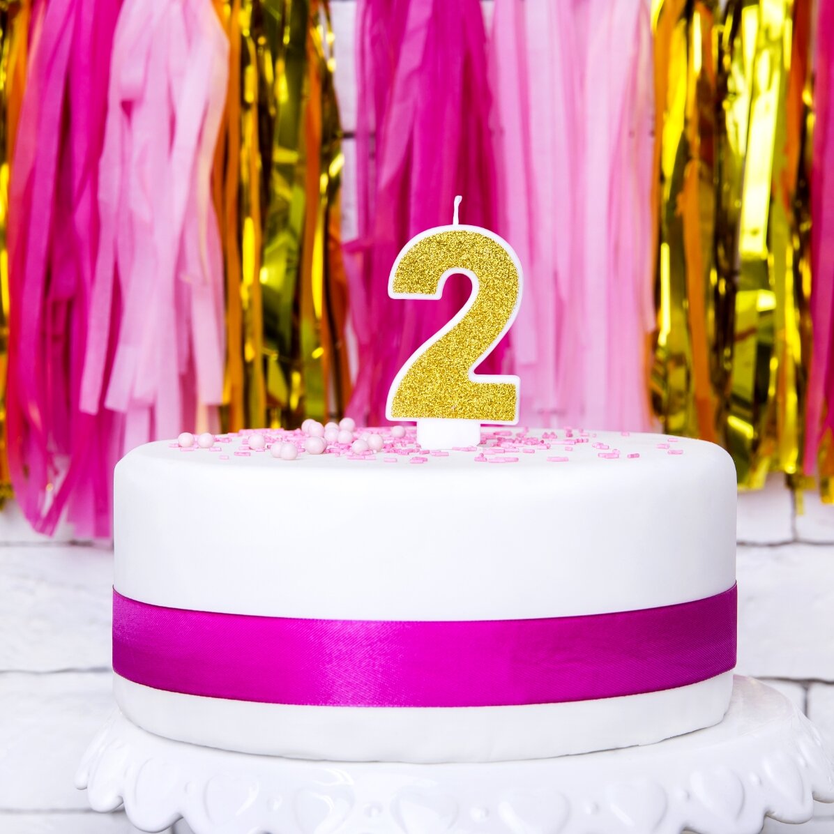 Candeline per torte - Numeri dorati da 7 cm