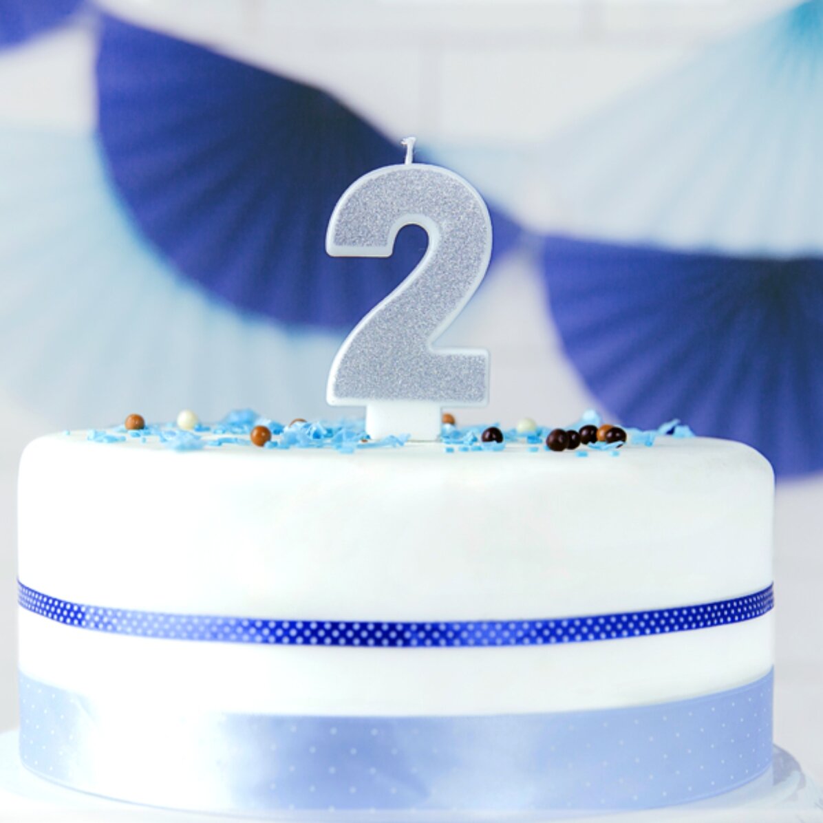Candeline per torte - Numeri argentati da 7 cm