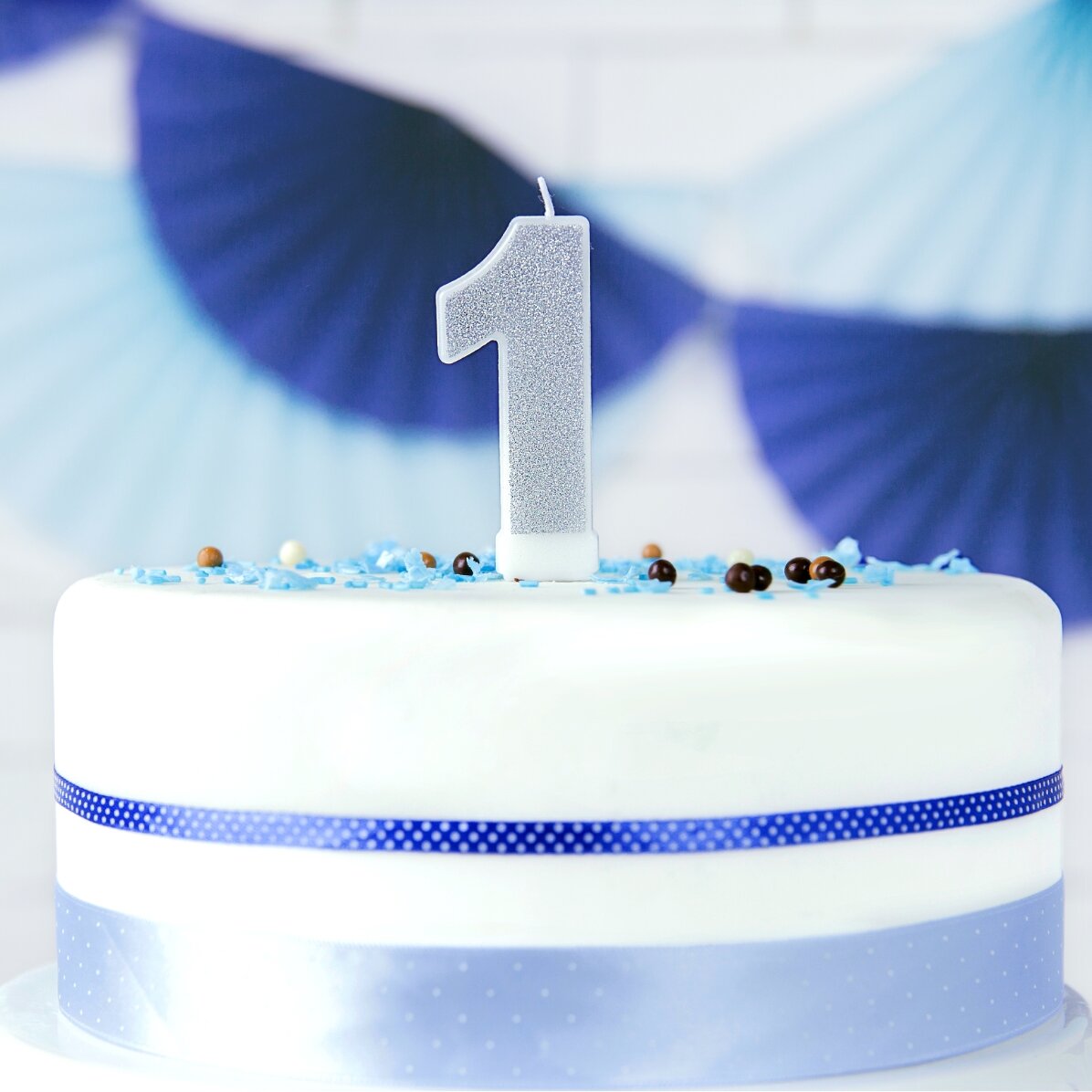 Candeline per torte - Numeri argentati da 7 cm