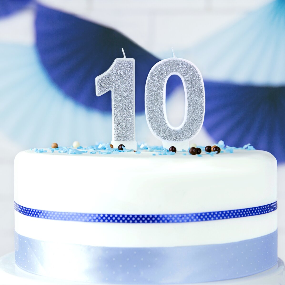 Candeline per torte - Numeri argentati da 7 cm