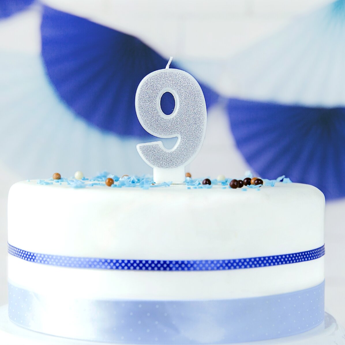 Candeline per torte - Numeri argentati da 7 cm