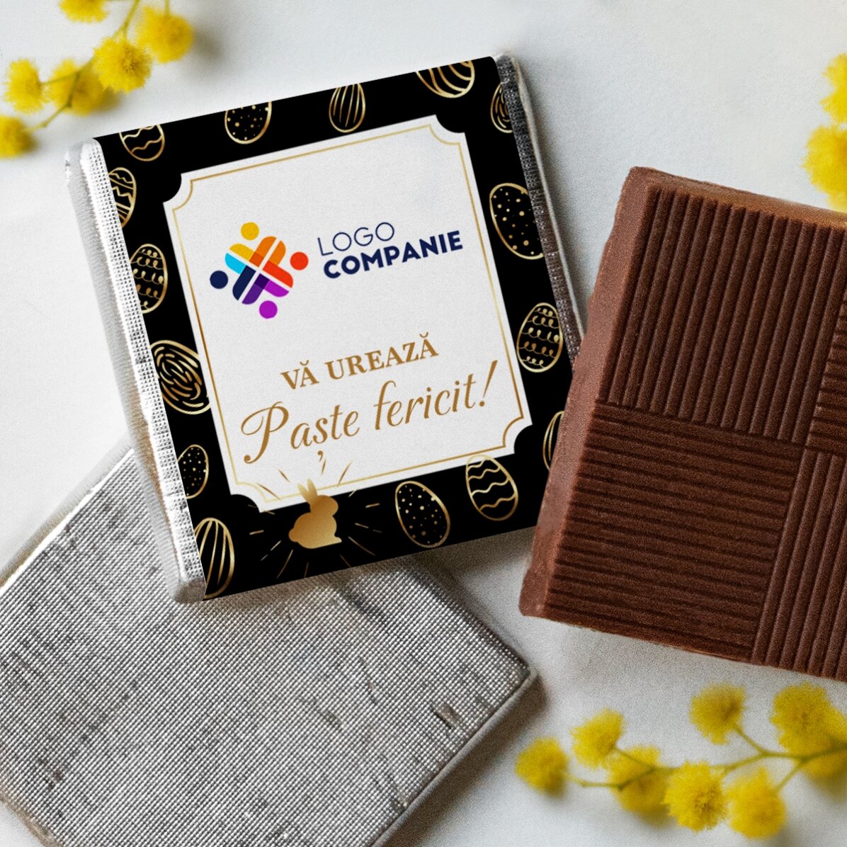 Mini cioccolatini personalizzati con logo e messaggio - Uova di Pasqua