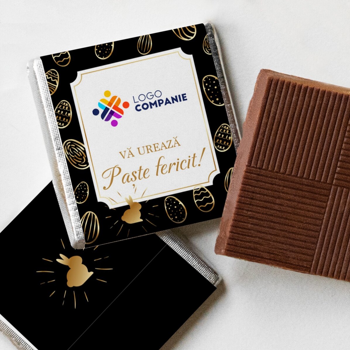 Mini cioccolatini personalizzati con logo e messaggio - Uova di Pasqua