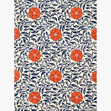 Red Chinese Flowers Poster