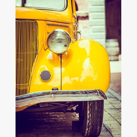 Vintage yellow car poster