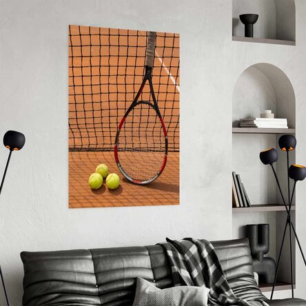 Poster con racchetta e palline da tennis