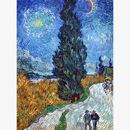 Poster Vincent van Gogh, Road with Cypresses and Star 1890