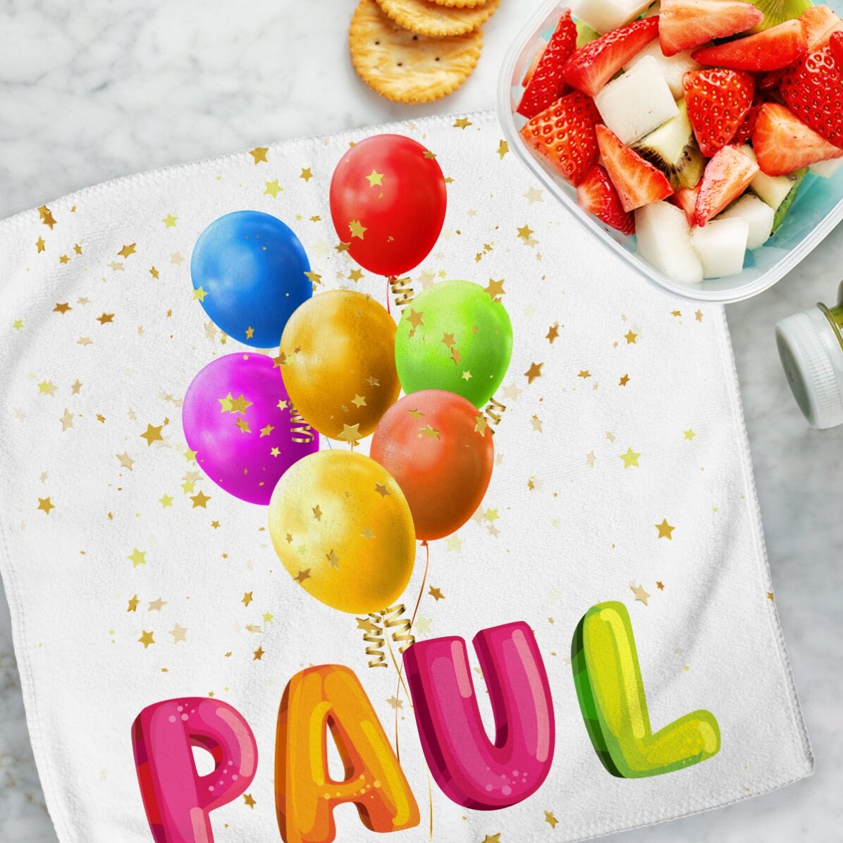 Asciugamano personalizzato con nome - Palloncini colorati