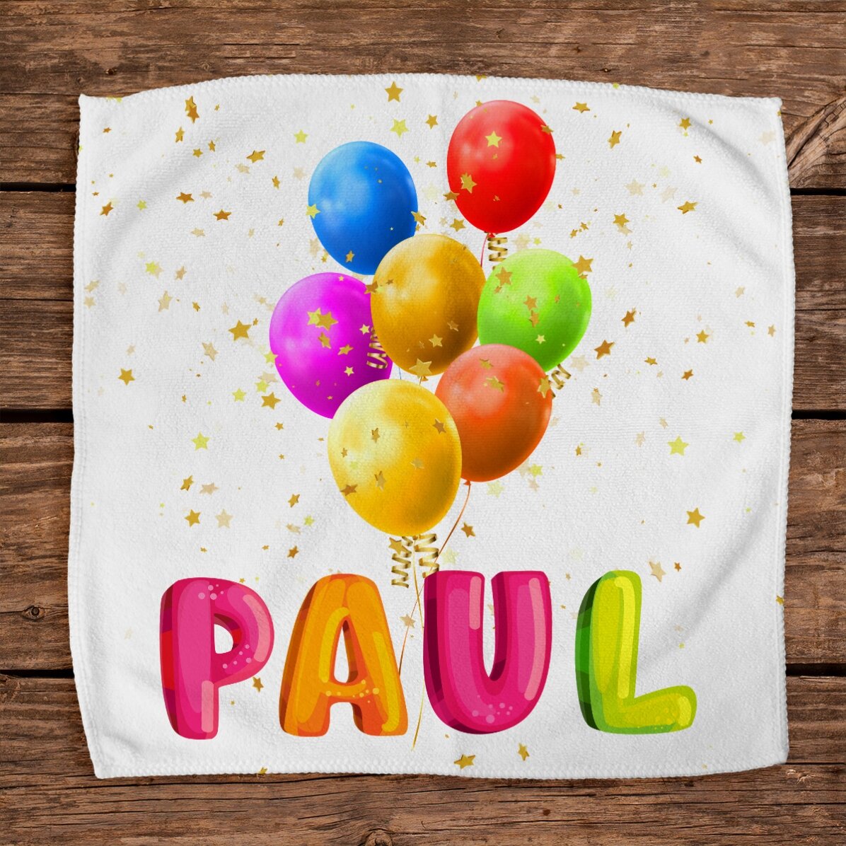 Asciugamano personalizzato con nome - Palloncini colorati