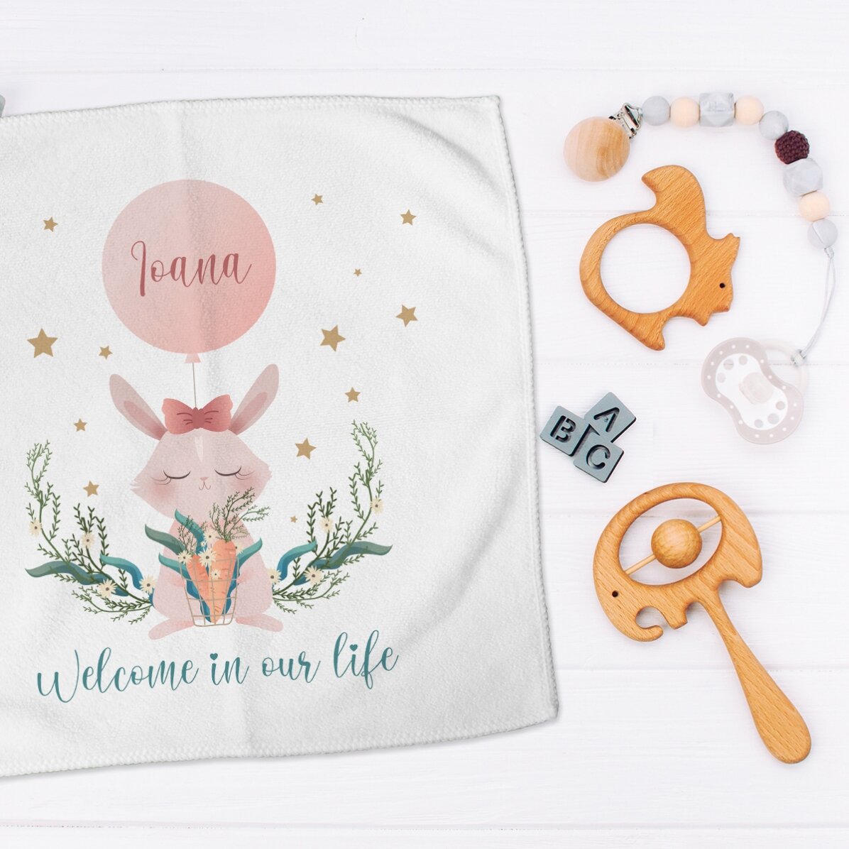 Asciugamano personalizzato con nome - Welcome, babygirl