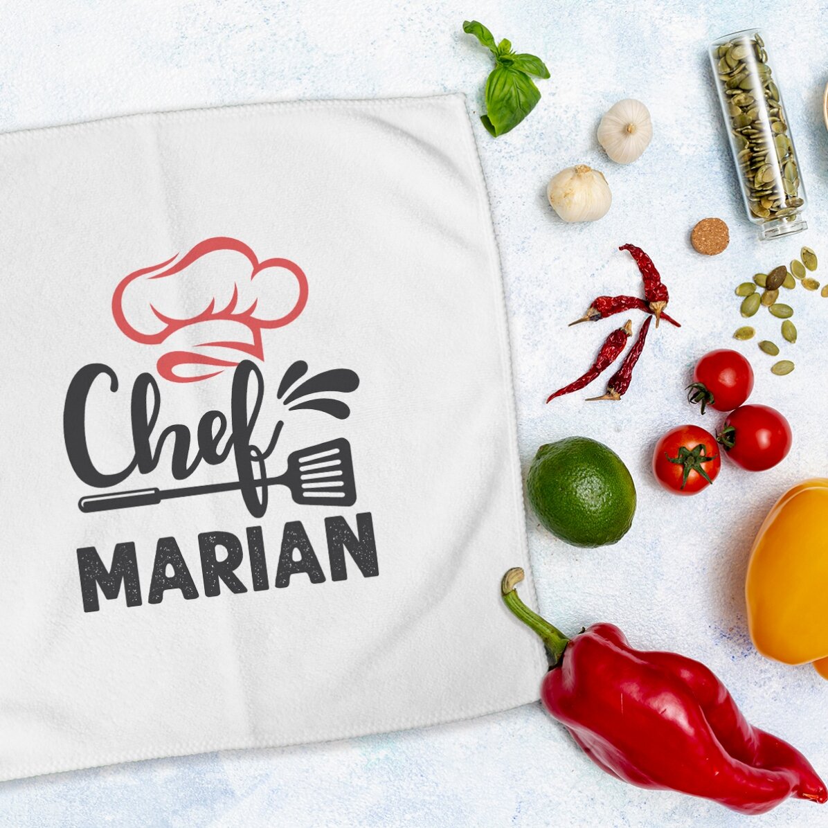 Asciugamano personalizzato con scritta - Chef in cucina