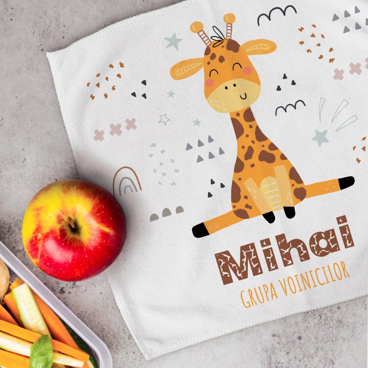 Asciugamano personalizzato con scritta - Giraffa