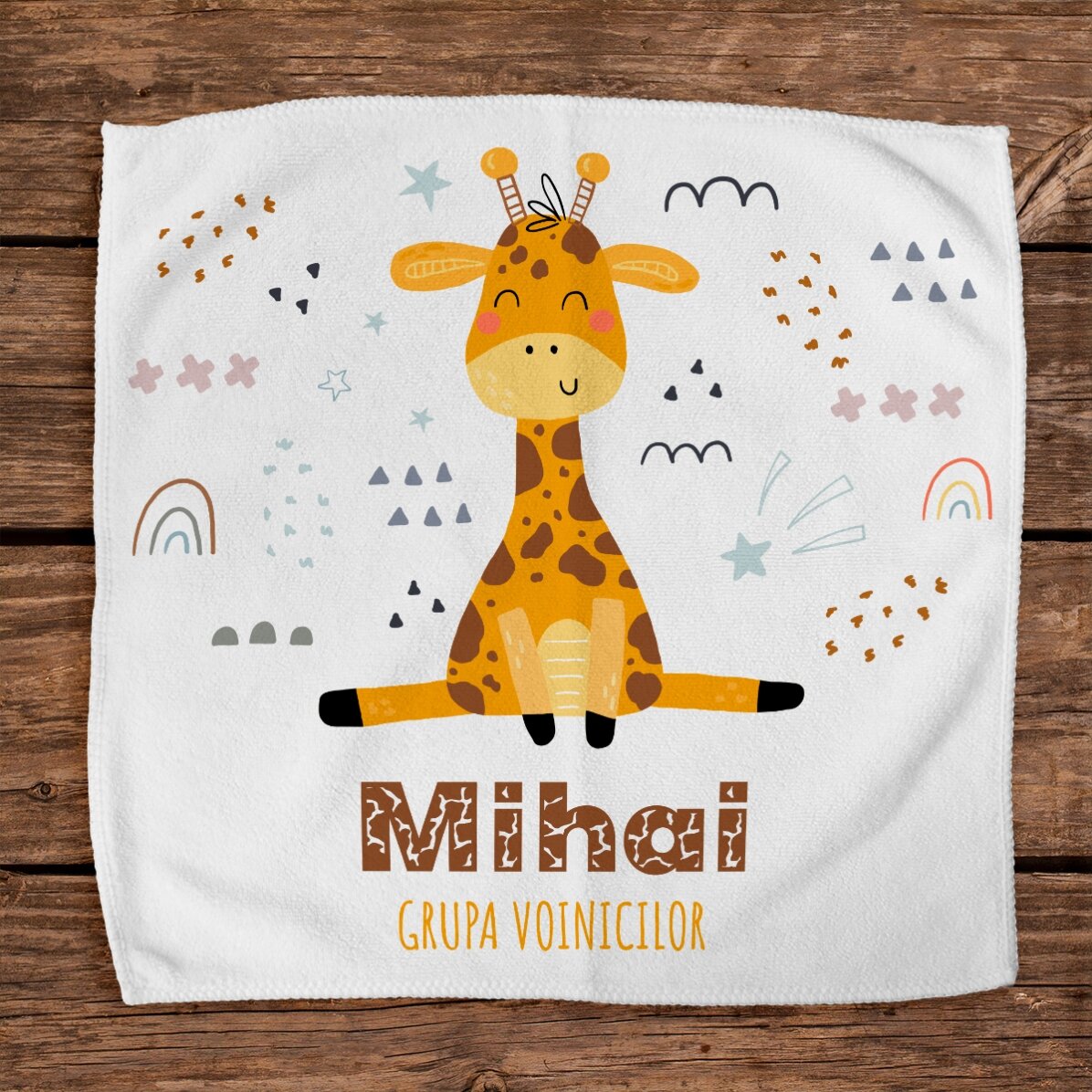 Asciugamano personalizzato con scritta - Giraffa