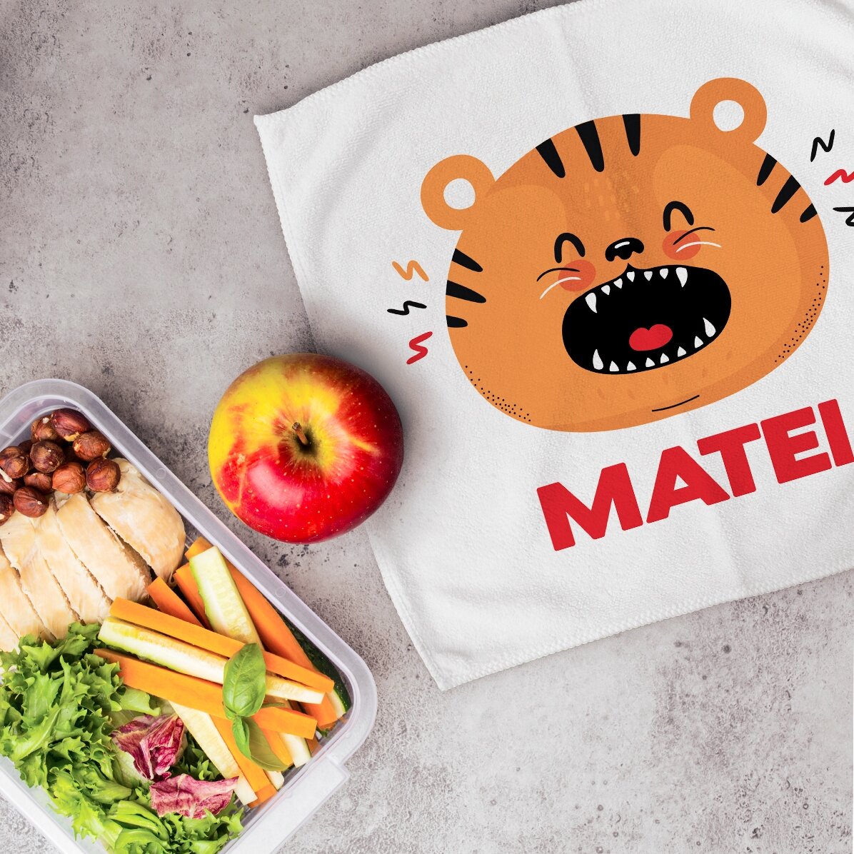 Asciugamano personalizzato con scritta per bambini - Tigre