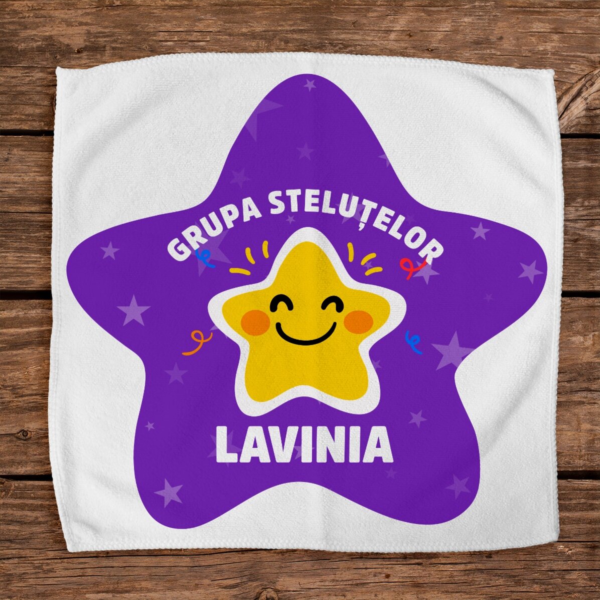 Asciugamano personalizzato con scritta - Stelline