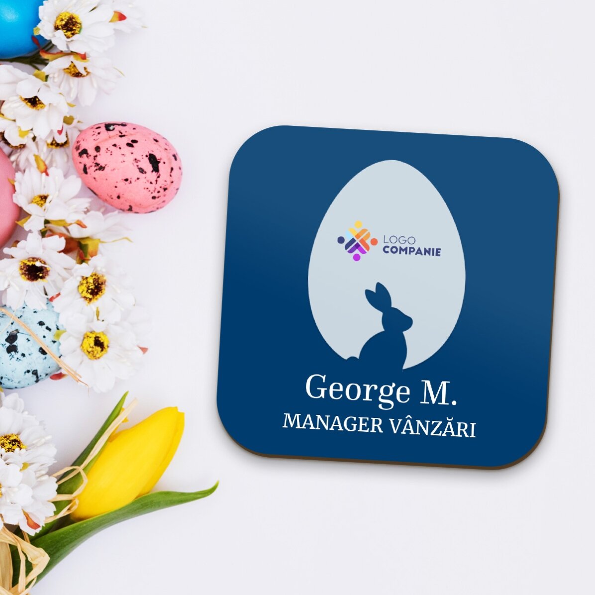 Sottobicchiere personalizzato con logo e nome - Pasqua
