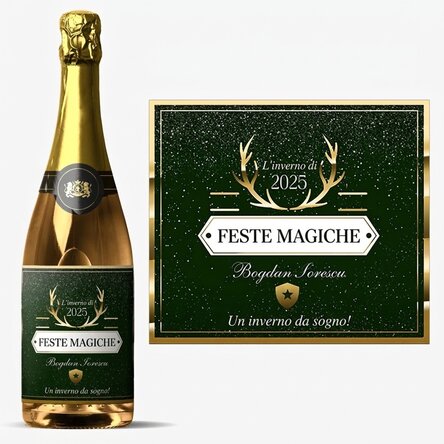 Spumante personalizzato con scritta - Golden Antlers