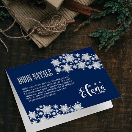 Biglietto di auguri personalizzato - Blue Christmas