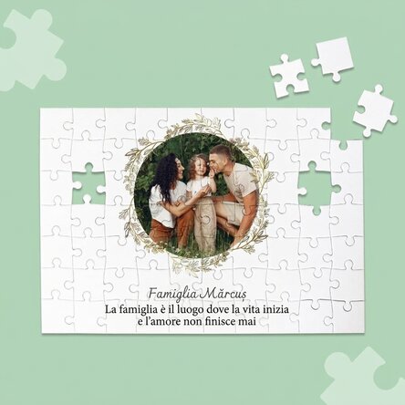Puzzle personalizzato con foto e testo, 28x19 cm - Famiglia