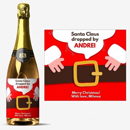 Spumante personalizzato con scritta - È arrivato Babbo Natale