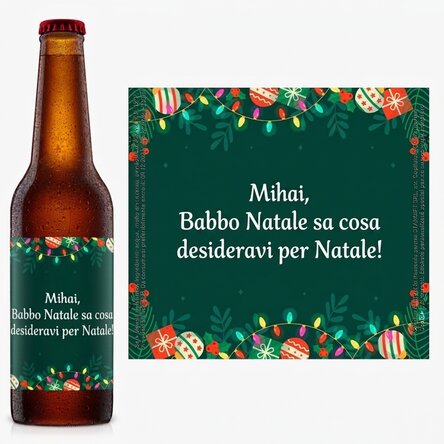 Birra personalizzata con testo - sfondo verde