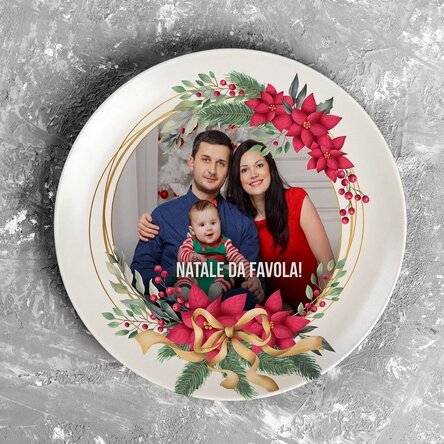 Piatto personalizzato con foto e testo - Natale