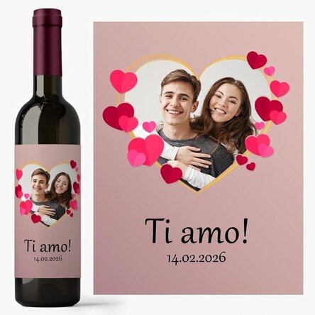 Vino personalizzato con testo e foto - In love