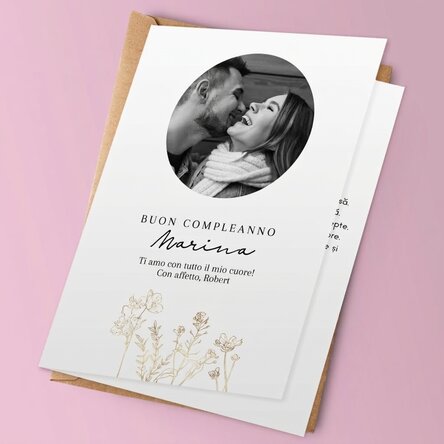 Biglietto di auguri personalizzato con foto e testo - Elegance