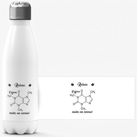 Thermos con base bianca personalizzato con nome - Chemistry