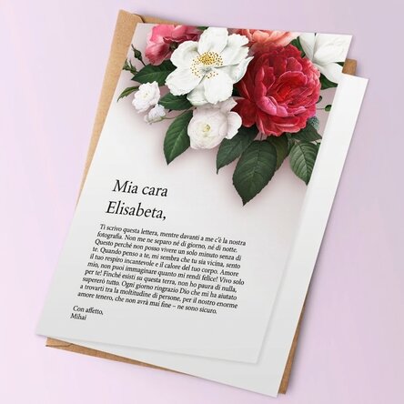 Biglietto di auguri personalizzato con testo - Lettera d'amore